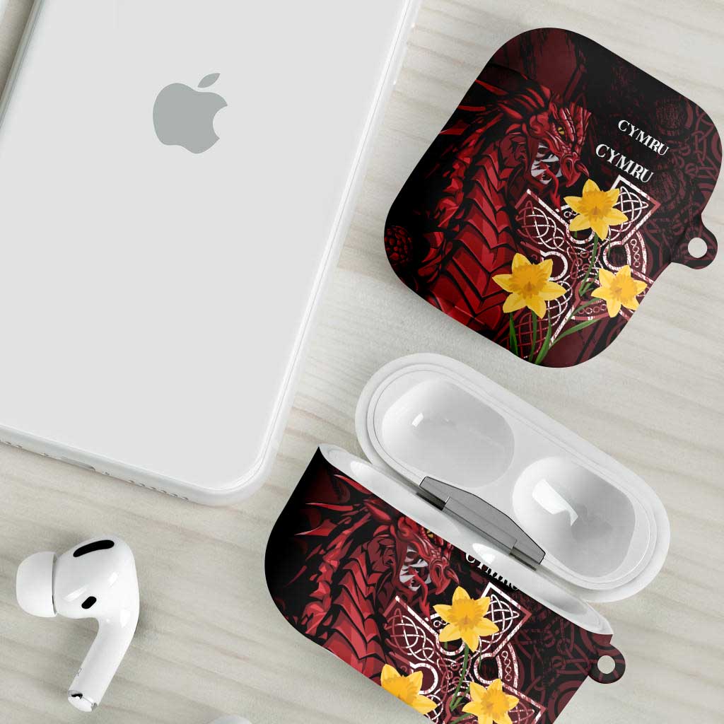 Wales Cymru Am Byth AirPods Case Welsh Dragon with Celtic Cross - Wonder Print Shop