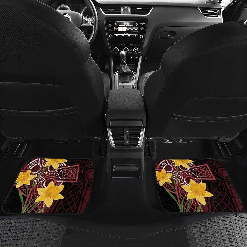 Wales Cymru Am Byth Car Mats Welsh Dragon with Celtic Cross - Wonder Print Shop
