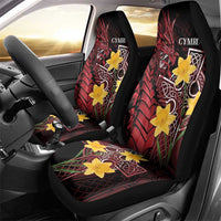 Wales Cymru Am Byth Car Seat Cover Welsh Dragon with Celtic Cross - Wonder Print Shop