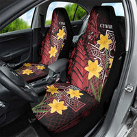 Wales Cymru Am Byth Car Seat Cover Welsh Dragon with Celtic Cross - Wonder Print Shop