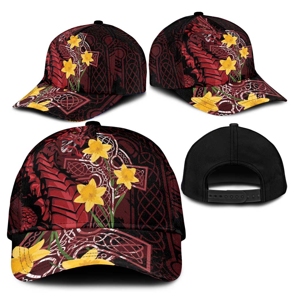 Wales Cymru Am Byth Classic Cap Welsh Dragon with Celtic Cross - Wonder Print Shop