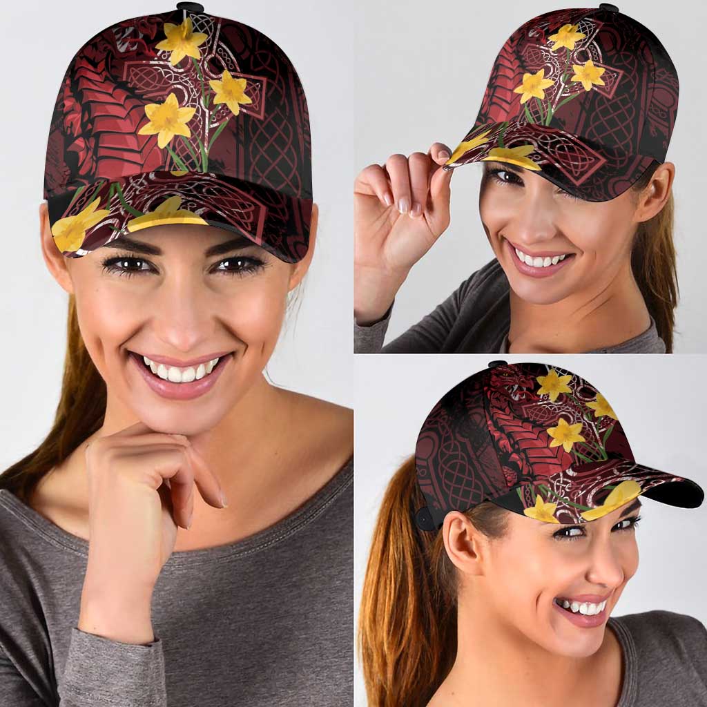 Wales Cymru Am Byth Classic Cap Welsh Dragon with Celtic Cross - Wonder Print Shop