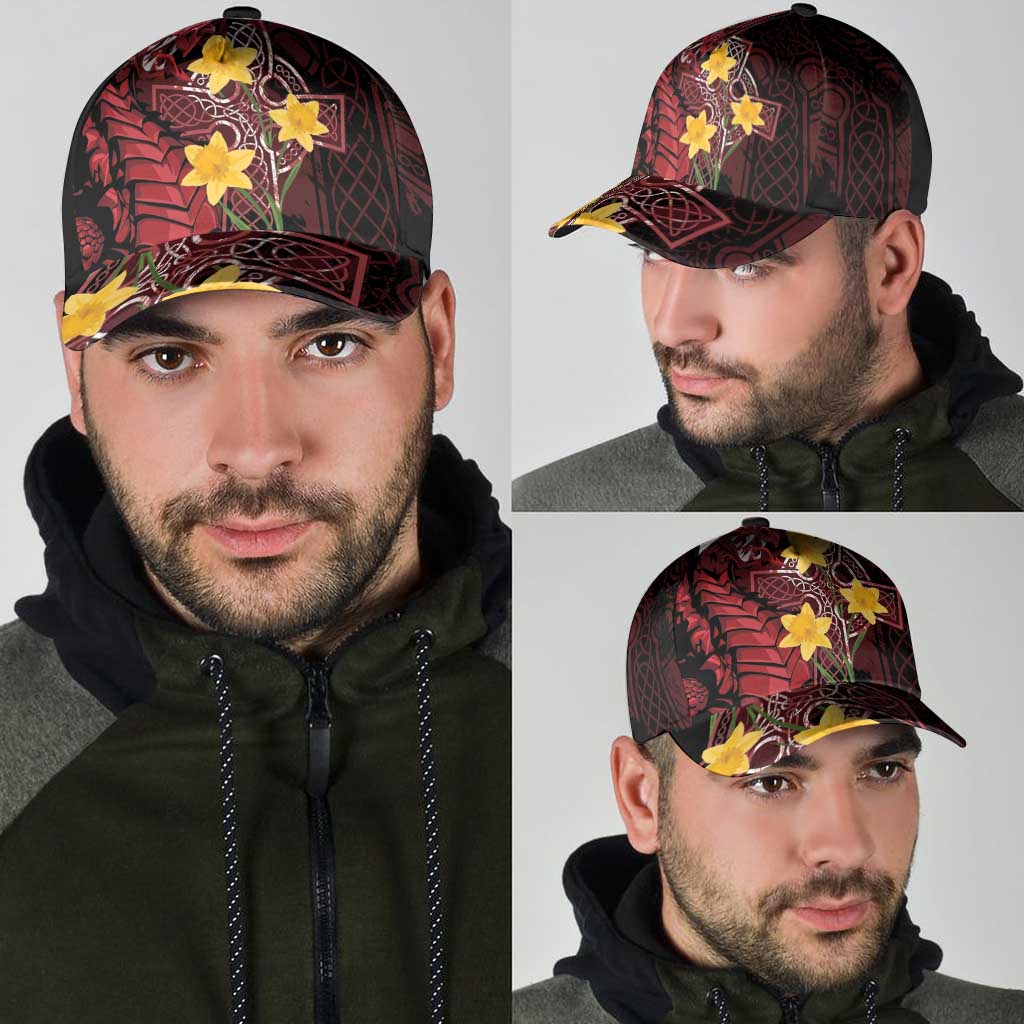 Wales Cymru Am Byth Classic Cap Welsh Dragon with Celtic Cross - Wonder Print Shop