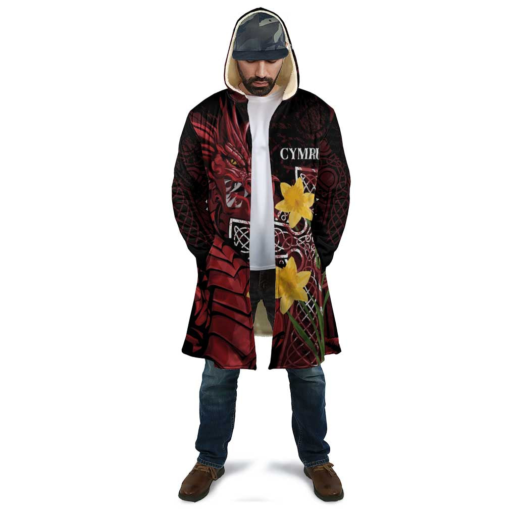 Wales Cymru Am Byth Cloak Welsh Dragon with Celtic Cross - Wonder Print Shop