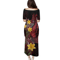 Wales Cymru Am Byth Family Matching Puletasi and Hawaiian Shirt Welsh Dragon with Celtic Cross - Wonder Print Shop