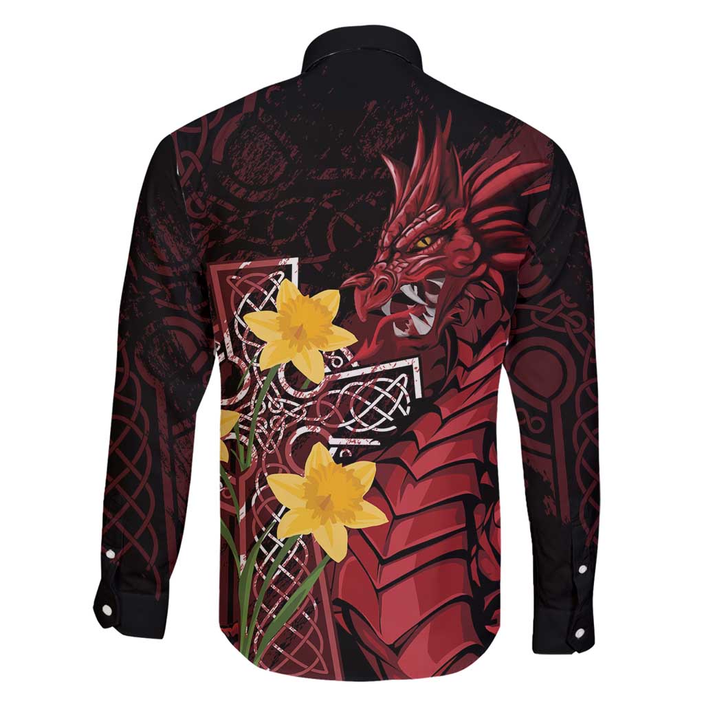 Wales Cymru Am Byth Family Matching Summer Maxi Dress and Hawaiian Shirt Welsh Dragon with Celtic Cross - Wonder Print Shop