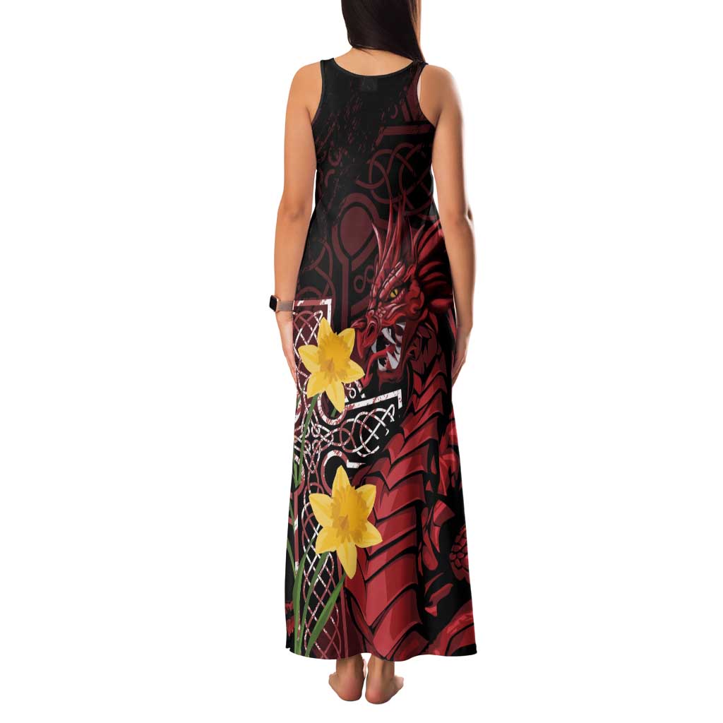 Wales Cymru Am Byth Family Matching Tank Maxi Dress and Hawaiian Shirt Welsh Dragon with Celtic Cross - Wonder Print Shop