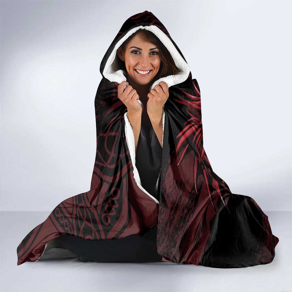 Wales Cymru Am Byth Hooded Blanket Welsh Dragon with Celtic Cross - Wonder Print Shop