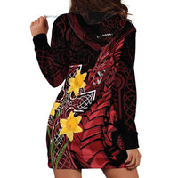 Wales Cymru Am Byth Hoodie Dress Welsh Dragon with Celtic Cross - Wonder Print Shop