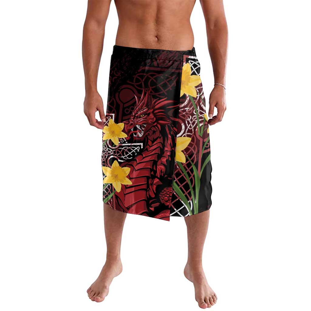 Wales Cymru Am Byth Lavalava Welsh Dragon with Celtic Cross - Wonder Print Shop