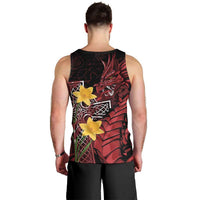 Wales Cymru Am Byth Men Tank Top Welsh Dragon with Celtic Cross - Wonder Print Shop