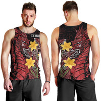 Wales Cymru Am Byth Men Tank Top Welsh Dragon with Celtic Cross - Wonder Print Shop