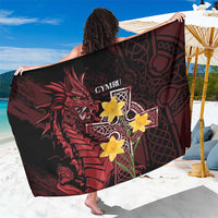 Wales Cymru Am Byth Sarong Welsh Dragon with Celtic Cross - Wonder Print Shop