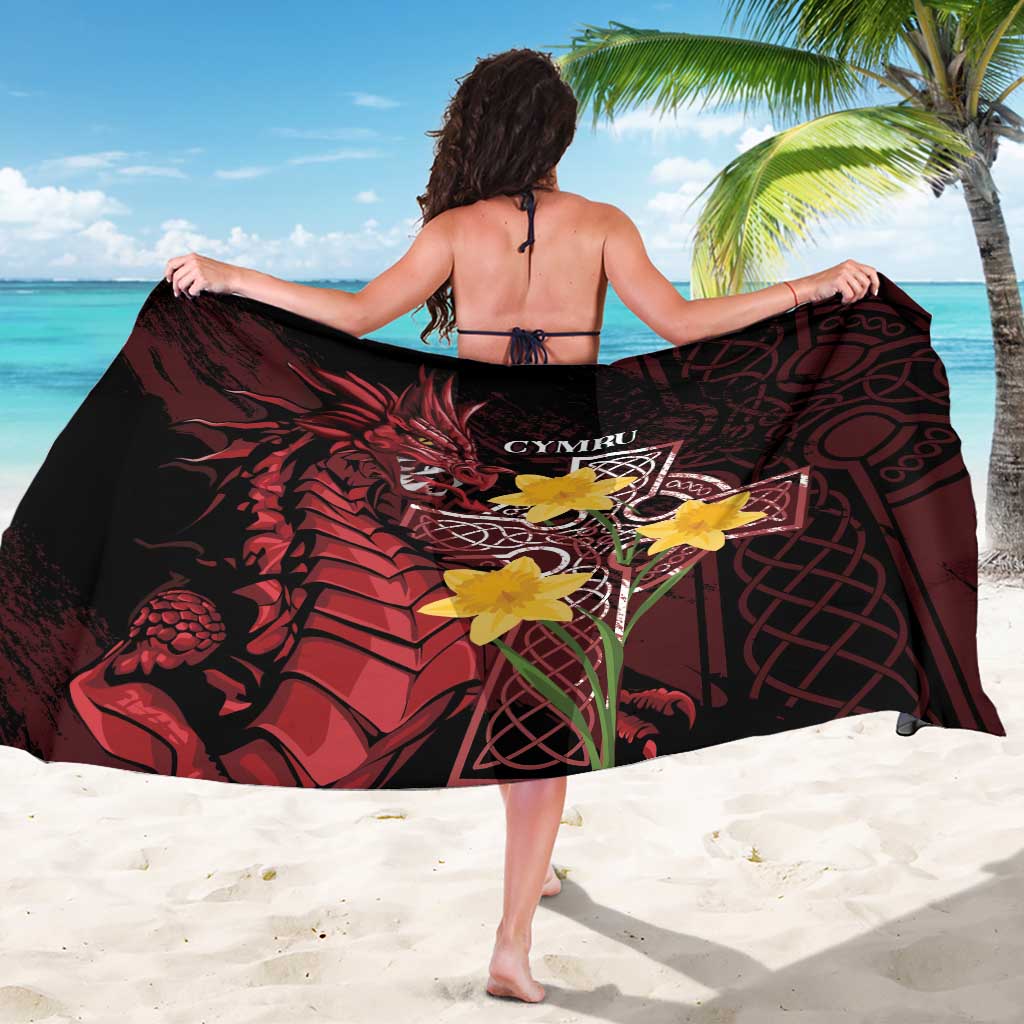 Wales Cymru Am Byth Sarong Welsh Dragon with Celtic Cross - Wonder Print Shop