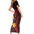 Wales Cymru Am Byth Short Sleeve Bodycon Dress Welsh Dragon with Celtic Cross - Wonder Print Shop