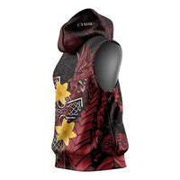 Wales Cymru Am Byth Sleeveless Hoodie Welsh Dragon with Celtic Cross - Wonder Print Shop