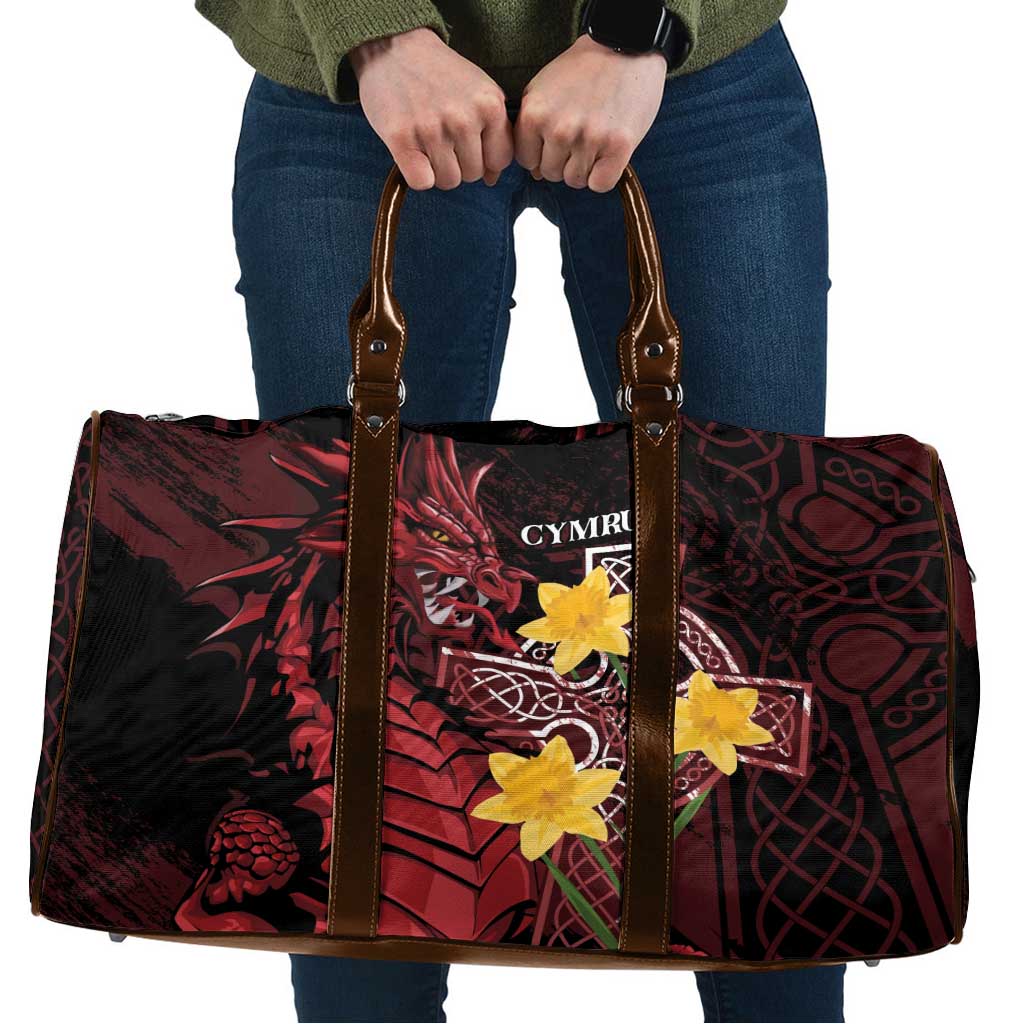 Wales Cymru Am Byth Travel Bag Welsh Dragon with Celtic Cross - Wonder Print Shop