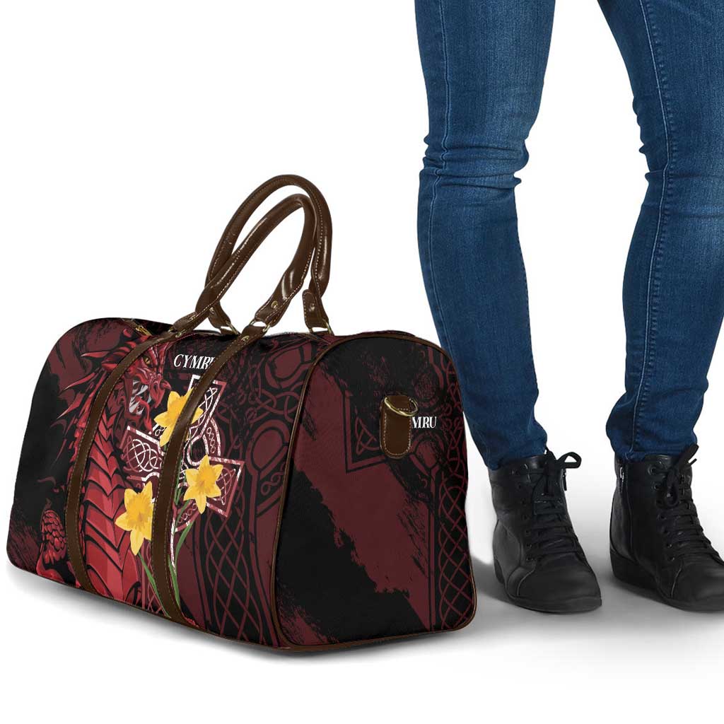 Wales Cymru Am Byth Travel Bag Welsh Dragon with Celtic Cross - Wonder Print Shop