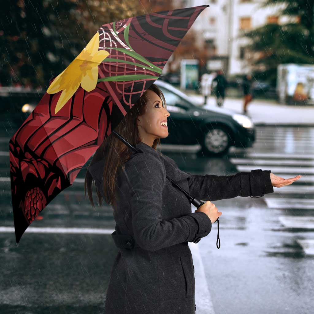 Wales Cymru Am Byth Umbrella Welsh Dragon with Celtic Cross - Wonder Print Shop