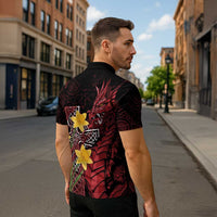 Wales Cymru Am Byth Zipper Polo Shirt Welsh Dragon with Celtic Cross - Wonder Print Shop