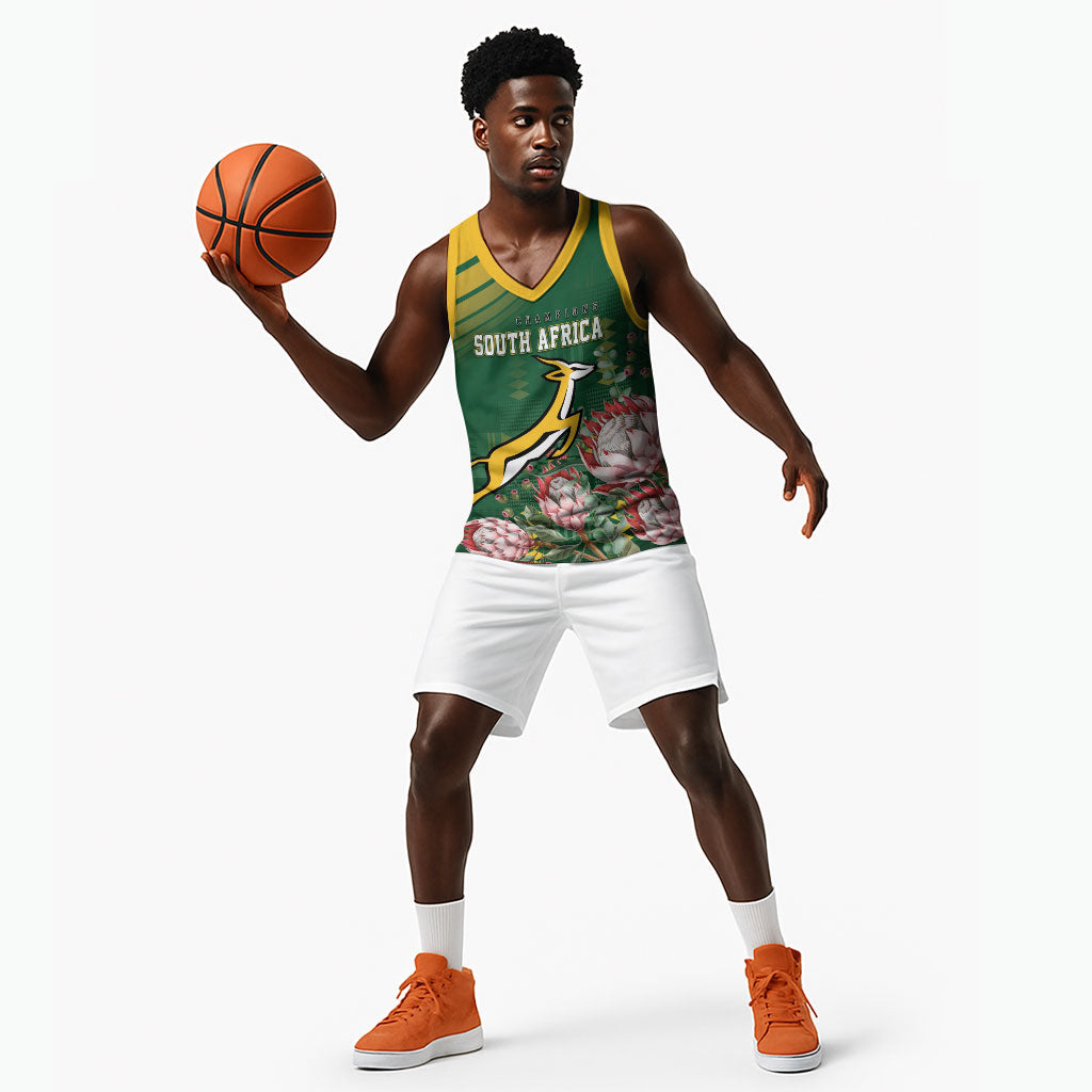 South Africa Rugby Personalized Bokke Champions Basketball Jersey