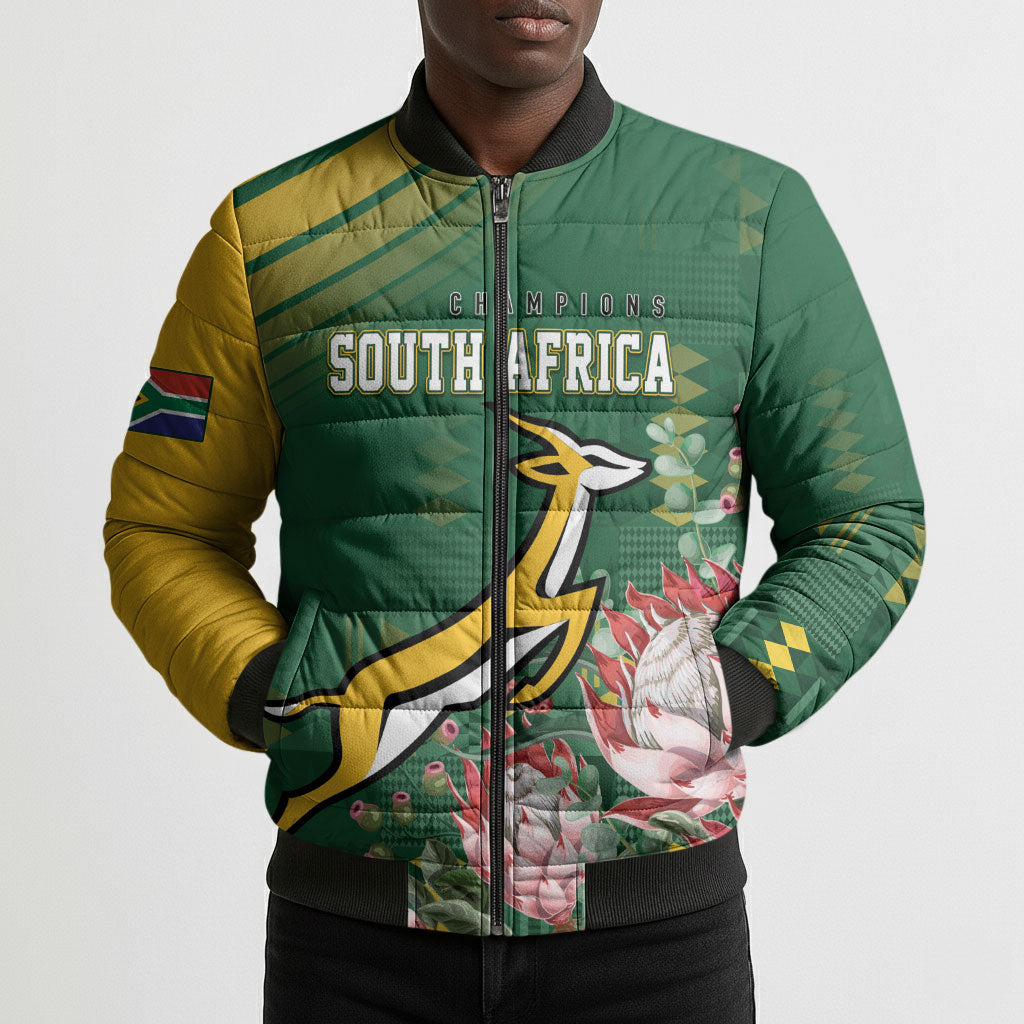 South Africa Rugby Personalized Bokke Champions Bomber Puffer Jacket