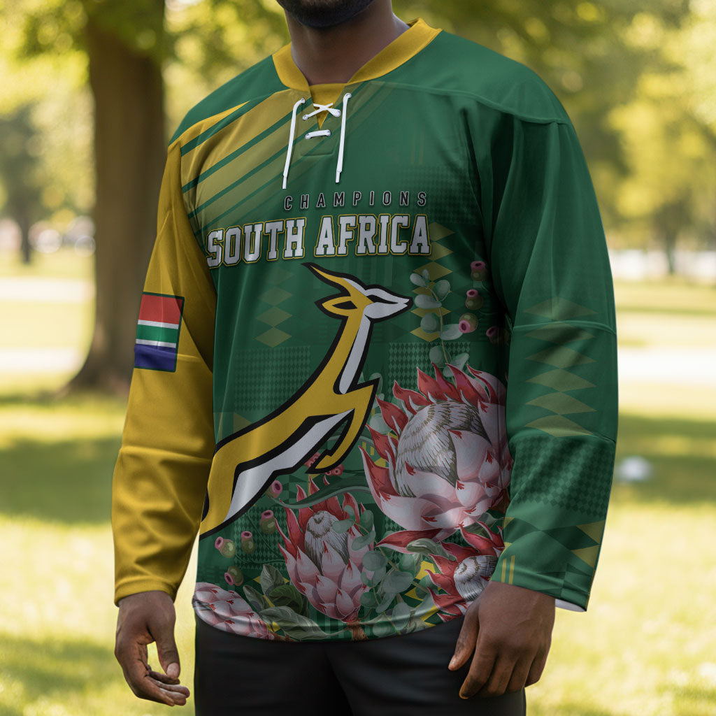 South Africa Rugby Personalized Bokke Champions Hockey Jersey