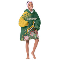 South Africa Rugby Personalized Bokke Champions Kid Wearable Blanket Hoodie