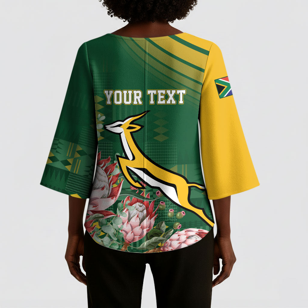 South Africa Rugby Personalized Bokke Champions Kimono Sleeve Blouse
