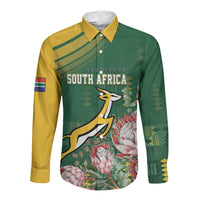 South Africa Rugby Personalized Bokke Champions Long Sleeve Button Shirt