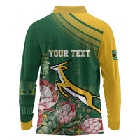 South Africa Rugby Personalized Bokke Champions Long Sleeve Polo Shirt