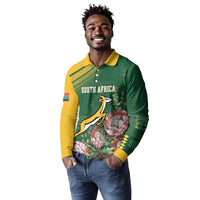 South Africa Rugby Personalized Bokke Champions Long Sleeve Polo Shirt