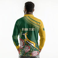 South Africa Rugby Personalized Bokke Champions Long Sleeve Polo Shirt