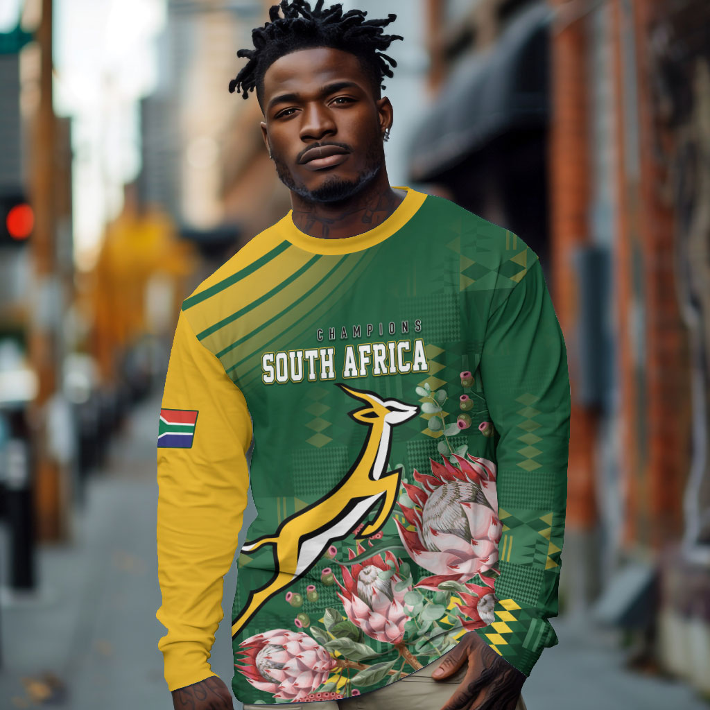 South Africa Rugby Personalized Bokke Champions Long Sleeve Shirt
