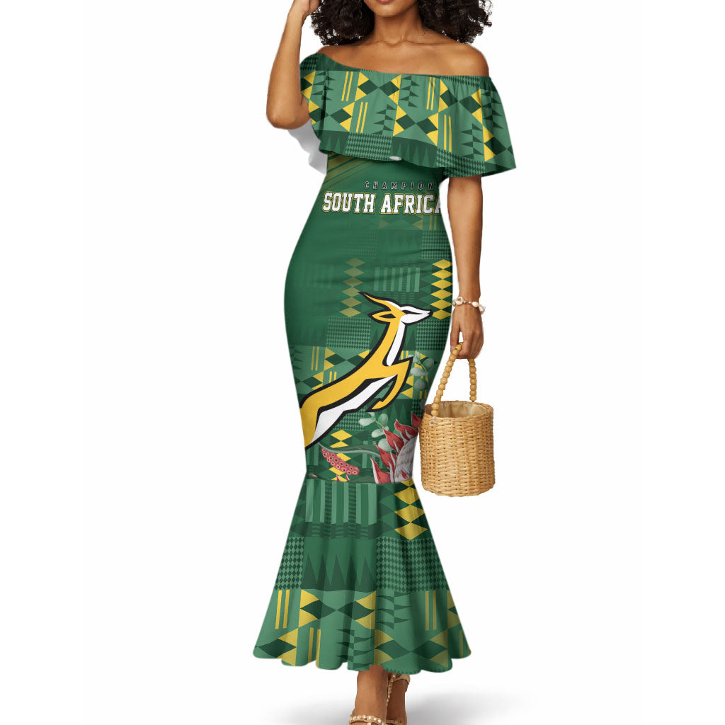 South Africa Rugby Personalized Bokke Champions Mermaid Dress