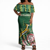 South Africa Rugby Personalized Bokke Champions Off Shoulder Maxi Dress