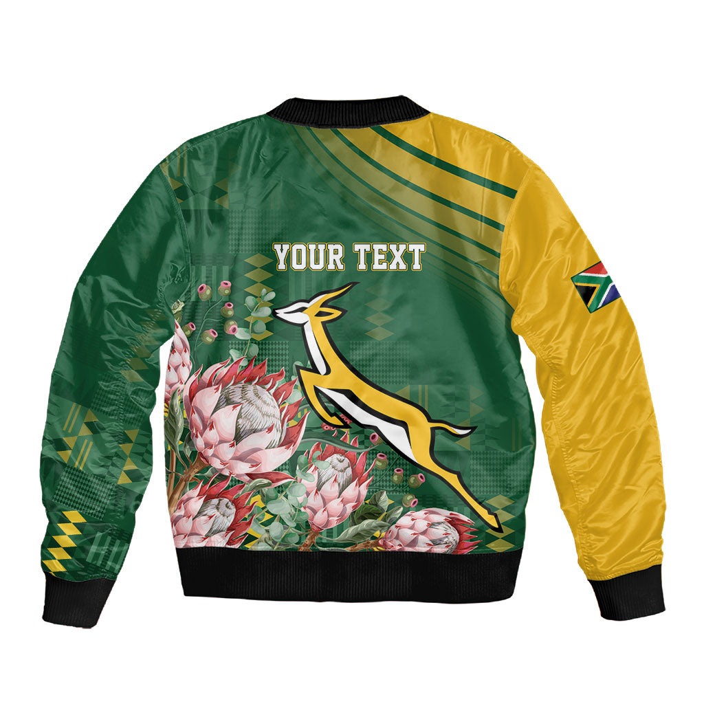South Africa Rugby Personalized Bokke Champions Sleeve Zip Bomber Jacket