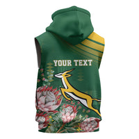 South Africa Rugby Personalized Bokke Champions Sleeveless Zip Hoodie