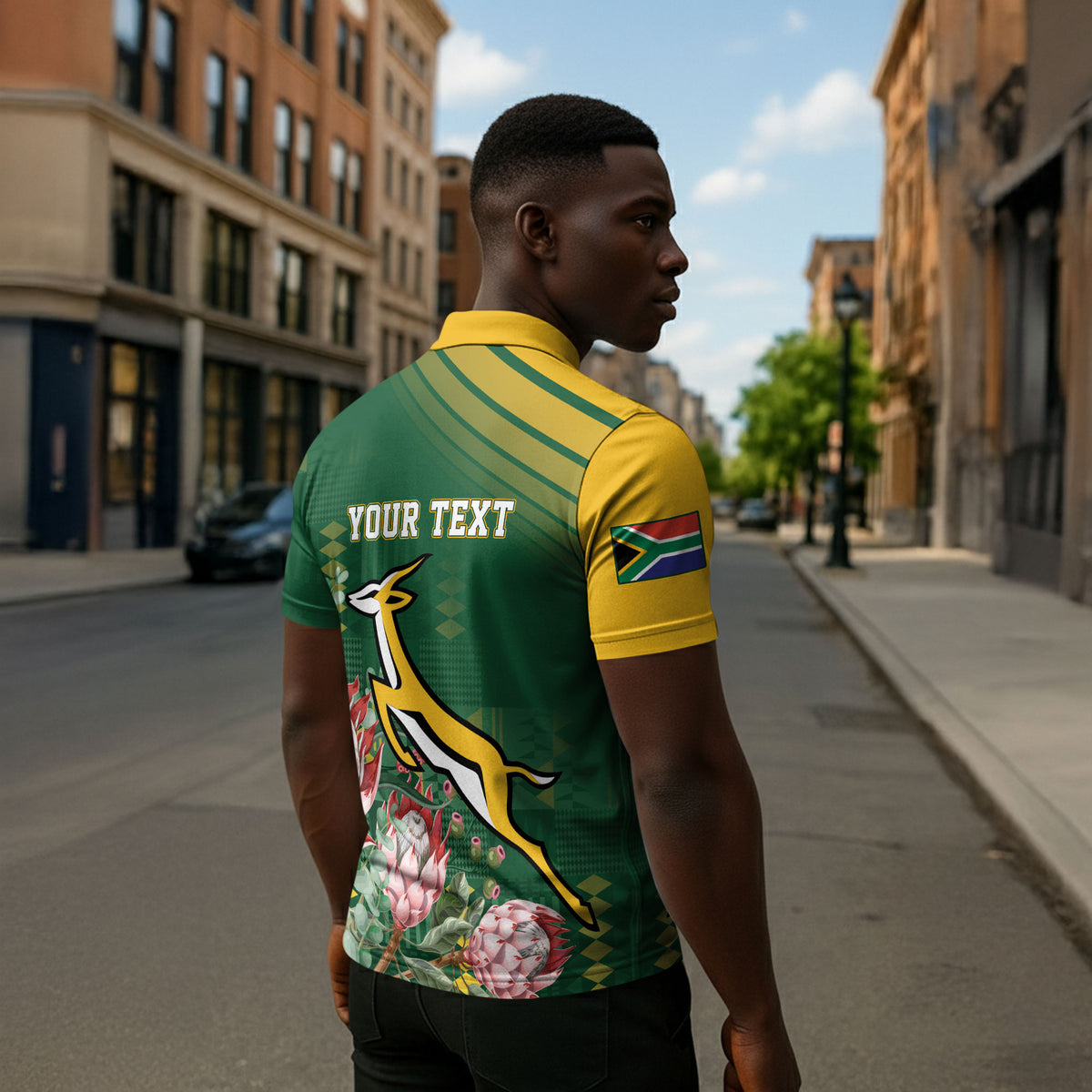 South Africa Rugby Personalized Bokke Champions Zipper Polo Shirt