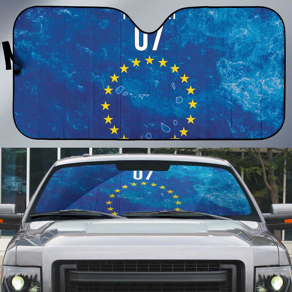 Cape Verde Tubaroes Azuis Custom Auto Sun Shade Break The Waves - Wonder Print Shop
