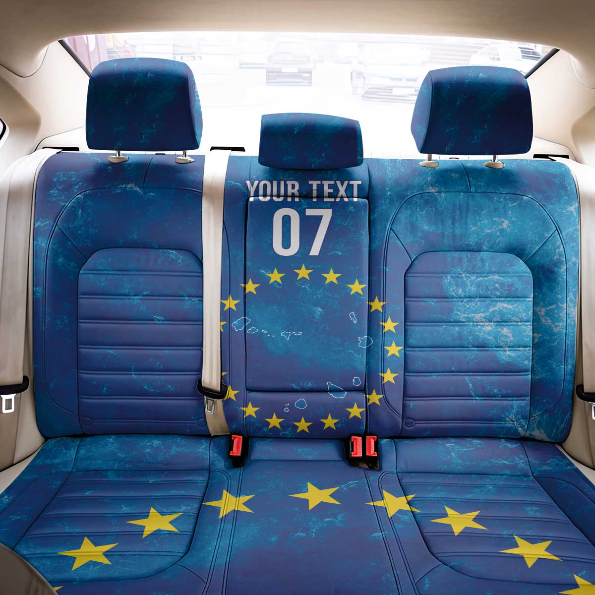 Cape Verde Tubaroes Azuis Custom Back Car Seat Cover Break The Waves - Wonder Print Shop