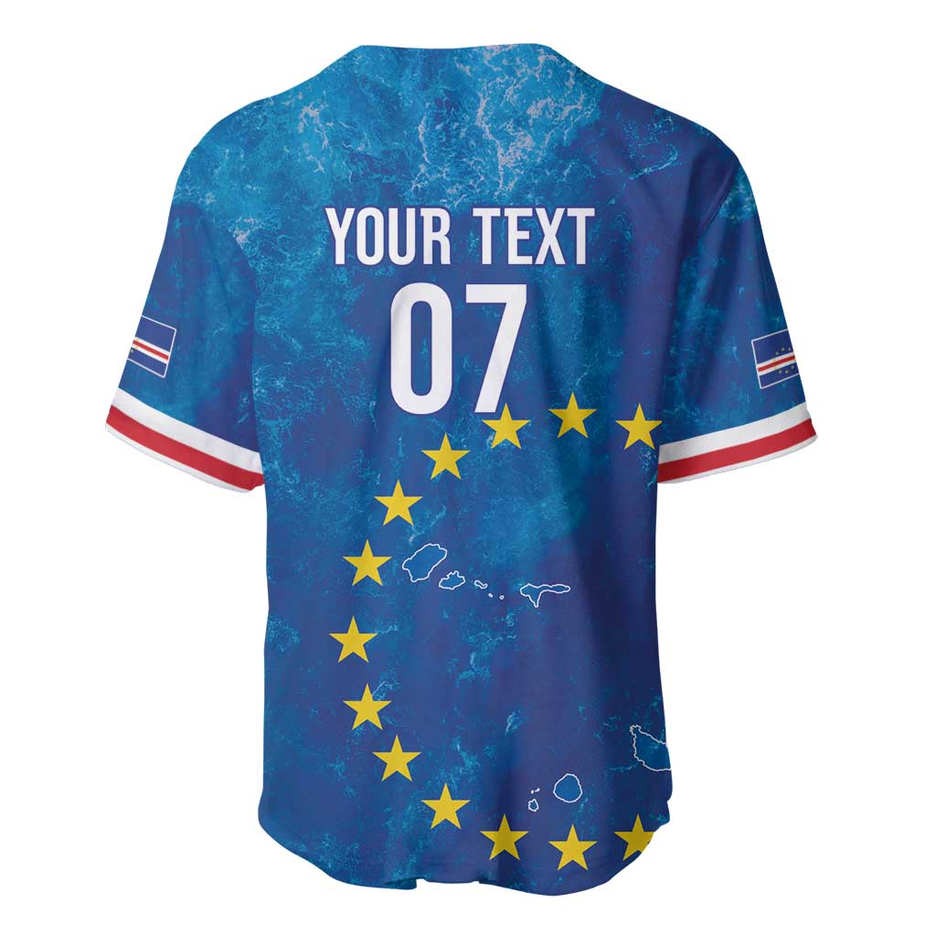 Cape Verde Tubaroes Azuis Custom Baseball Jersey Break The Waves - Wonder Print Shop
