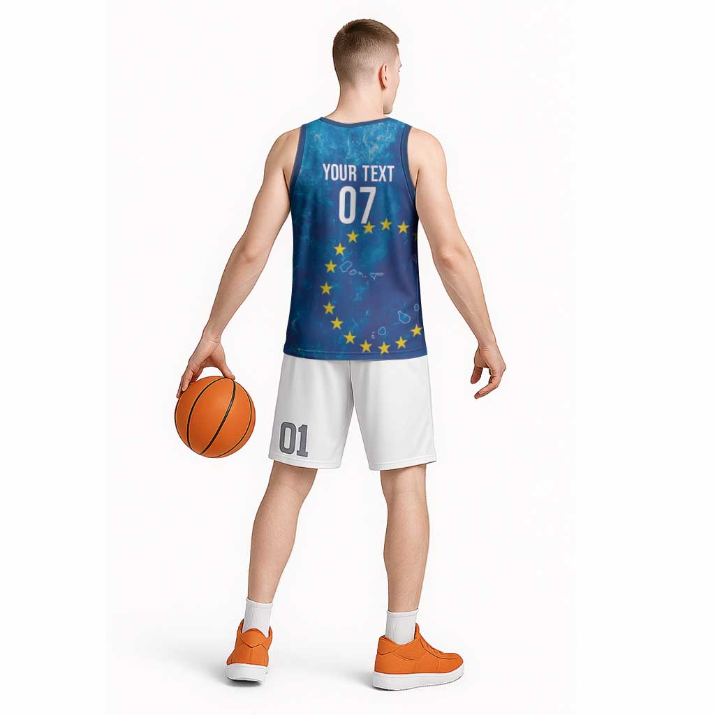 Cape Verde Tubaroes Azuis Custom Basketball Jersey Break The Waves - Wonder Print Shop