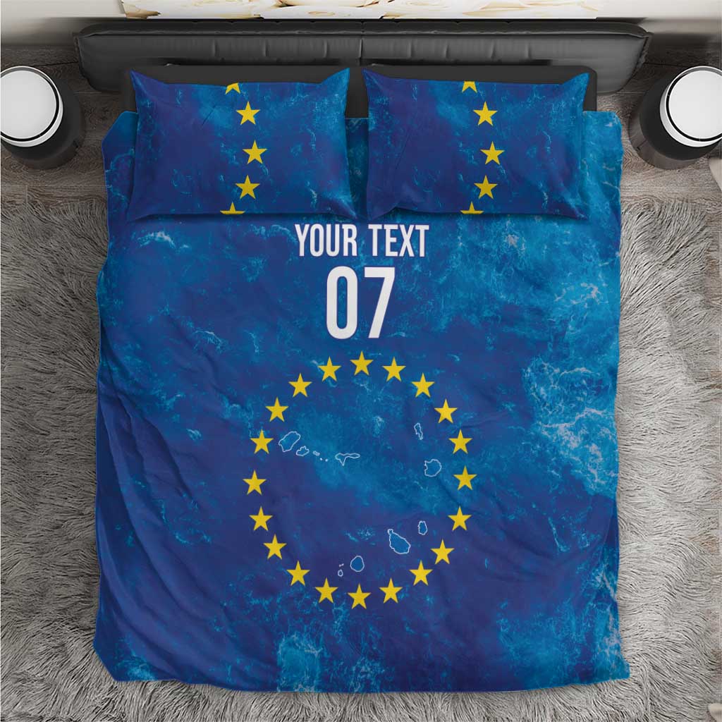 Cape Verde Tubaroes Azuis Custom Bedding Set Break The Waves - Wonder Print Shop