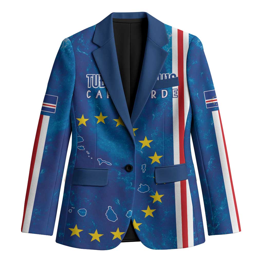 Cape Verde Tubaroes Azuis Custom Blazer Break The Waves - Wonder Print Shop