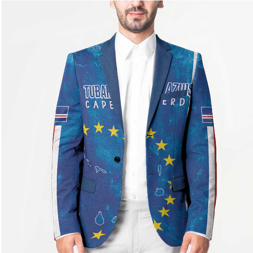 Cape Verde Tubaroes Azuis Custom Blazer Break The Waves - Wonder Print Shop