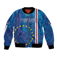 Cape Verde Tubaroes Azuis Custom Bomber Jacket Break The Waves - Wonder Print Shop