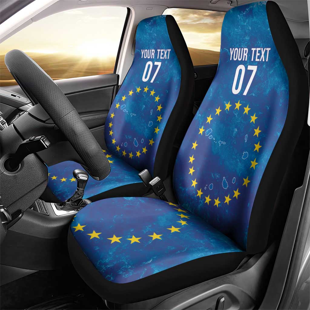 Cape Verde Tubaroes Azuis Custom Car Seat Cover Break The Waves - Wonder Print Shop