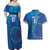 Cape Verde Tubaroes Azuis Custom Couples Matching Off Shoulder Maxi Dress and Hawaiian Shirt Break The Waves - Wonder Print Shop