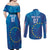 Cape Verde Tubaroes Azuis Custom Couples Matching Off Shoulder Maxi Dress and Long Sleeve Button Shirt Break The Waves - Wonder Print Shop